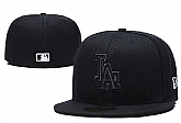 Dodgers Team Logo Black Fitted Hat LX